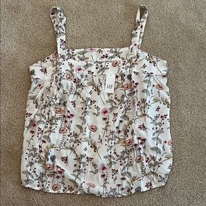 GAP Women's Floral Camisole - White and Pink